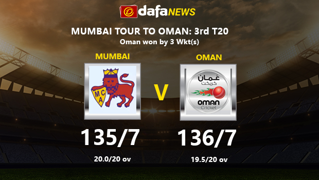 Mumbai tour of Oman, 3rd T20: Aaqib Illyas, Jitendersingh Singh lead hosts to series win