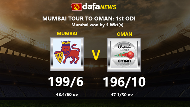 Mumbai tour of Oman, 1st ODI: Shams Mulani, Yashasvi Jaiswal help visitors take lead