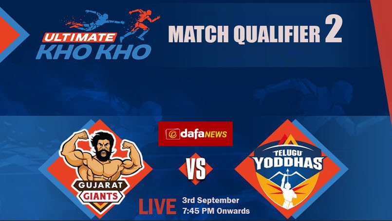 Ultimate Kho Kho League 2022: Gujarat Giants vs Telugu Yoddhas, Qualifier 2 - Match Prediction